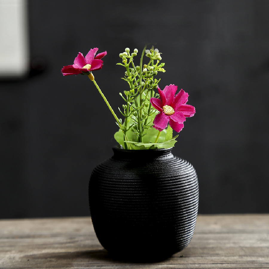 Home Office Layout - 1pc Small Ceramic Hydroponics Plant Vase,