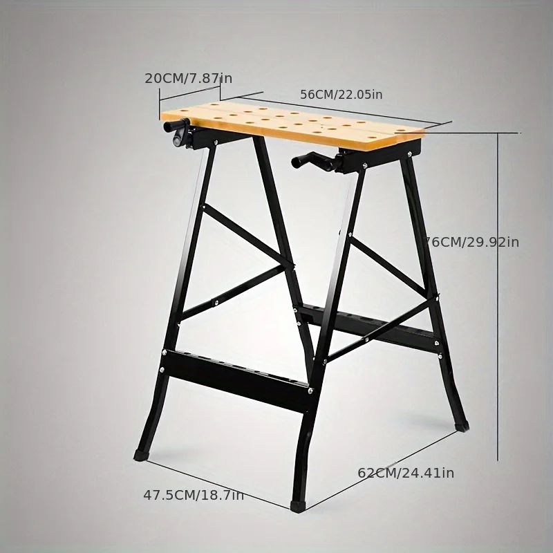 Home Office Work Table - Multi Adjustable Hardwood Workbench, Woodworking Work