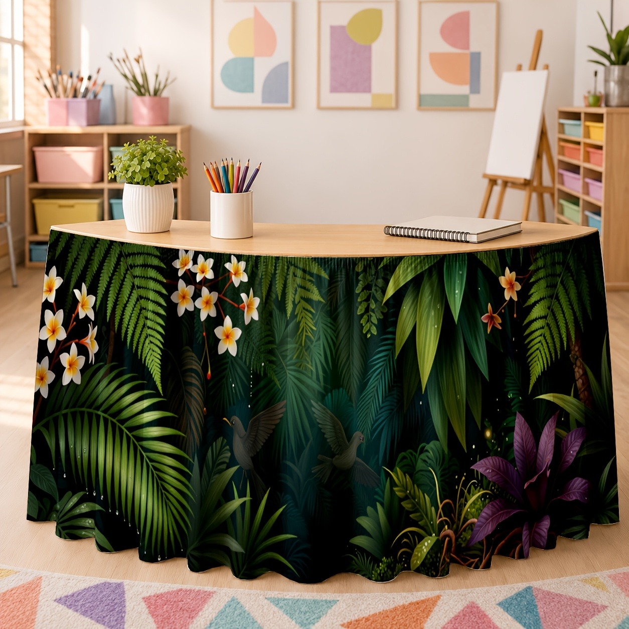 Green exotic plant decorations - đánh giá và giá Home Office Work Table