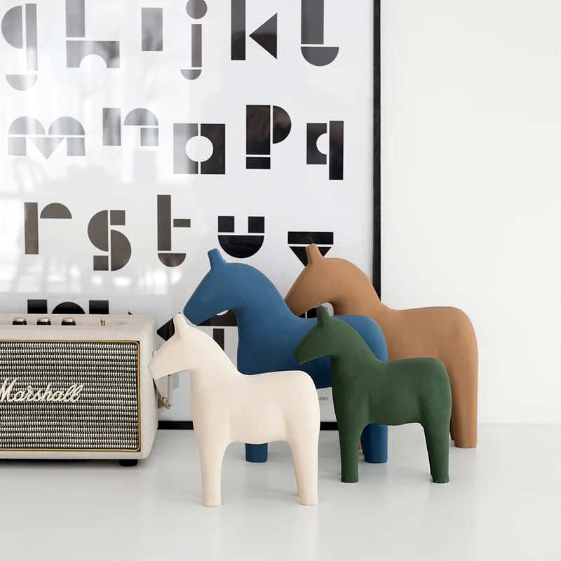 Nordic Wooden Horse Ornaments  - đánh giá và giá Home Office Work Table