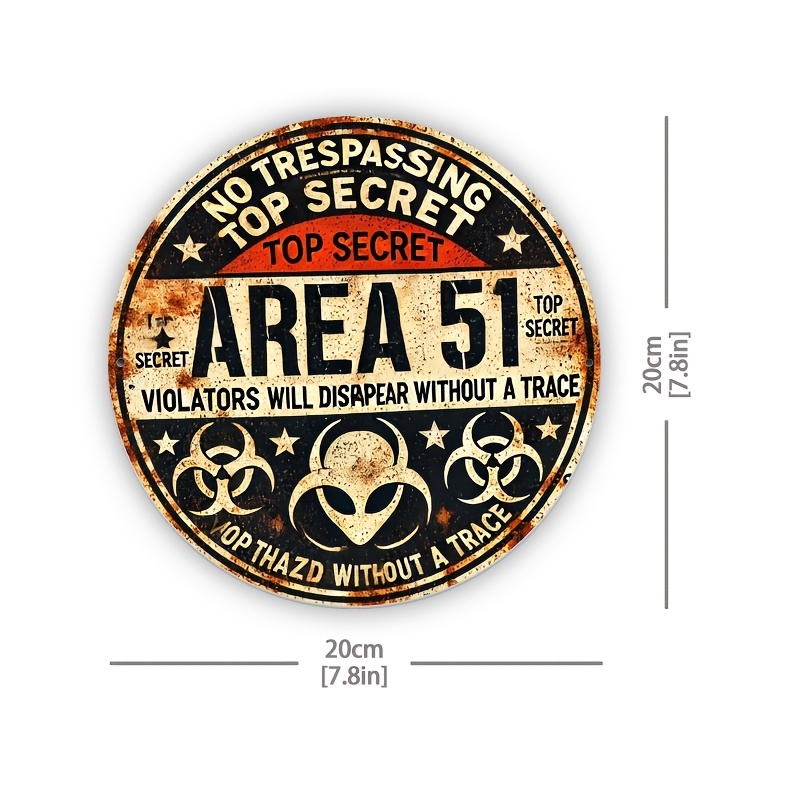 Vintage Area 51 Metal Wall Sig - đánh giá và giá Home Office Logo