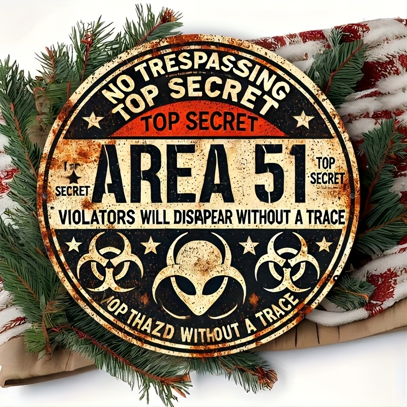 Vintage Area 51 Metal Wall Sig - đánh giá và giá Home Office Logo