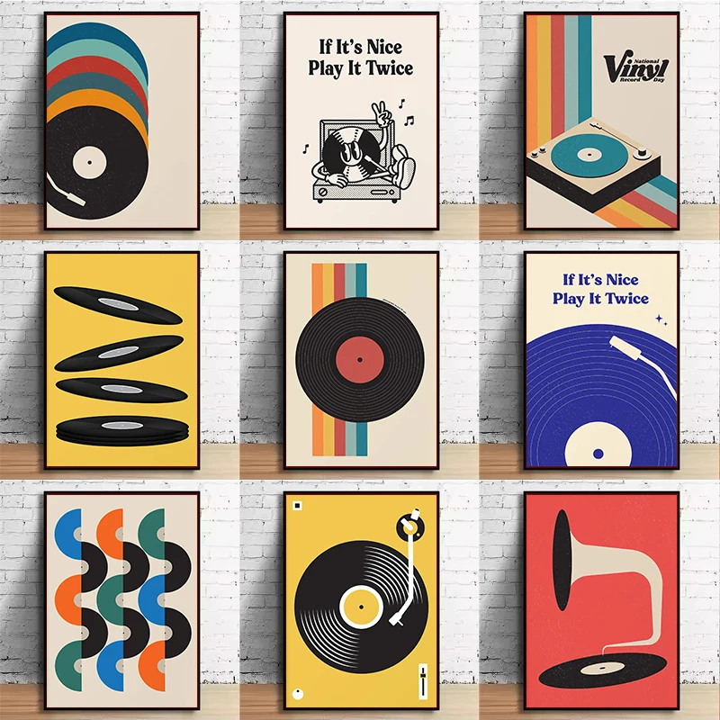 Mid Century Vinyl Record Canva - đánh giá và giá Home Office Or