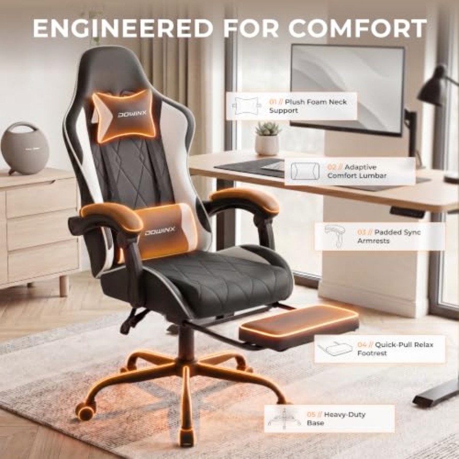 Gaming Chair with Footrest, Er - đánh giá và giá Ergonomic Office Chair