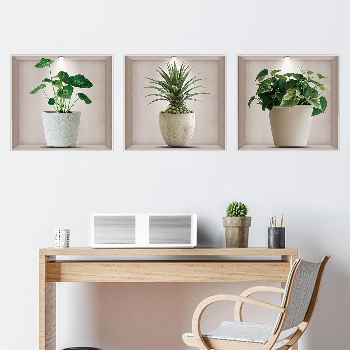 Flower Pots, Green Plants, Wal - đánh giá và giá Home Office Layout