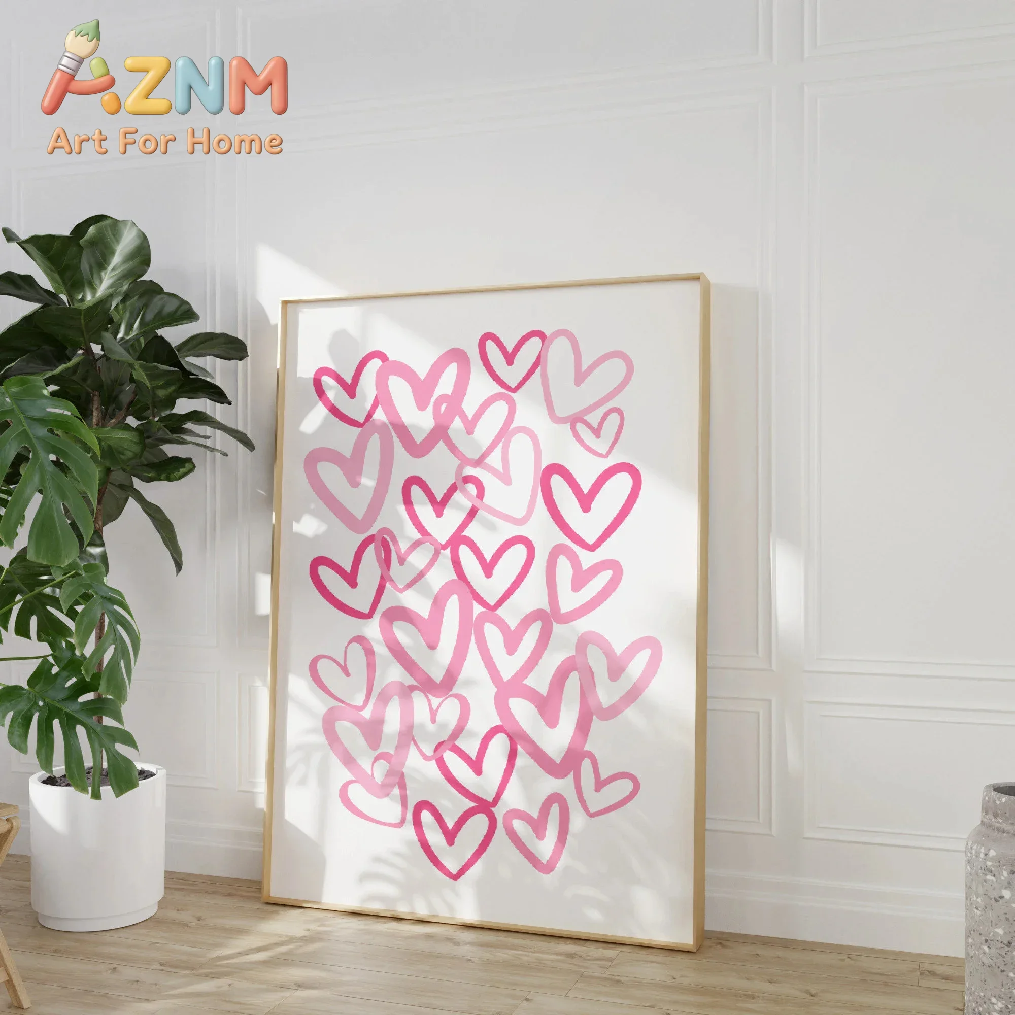 Chic Pink Love Hearts Canvas A - đánh giá và giá Home Office Room Inspiration