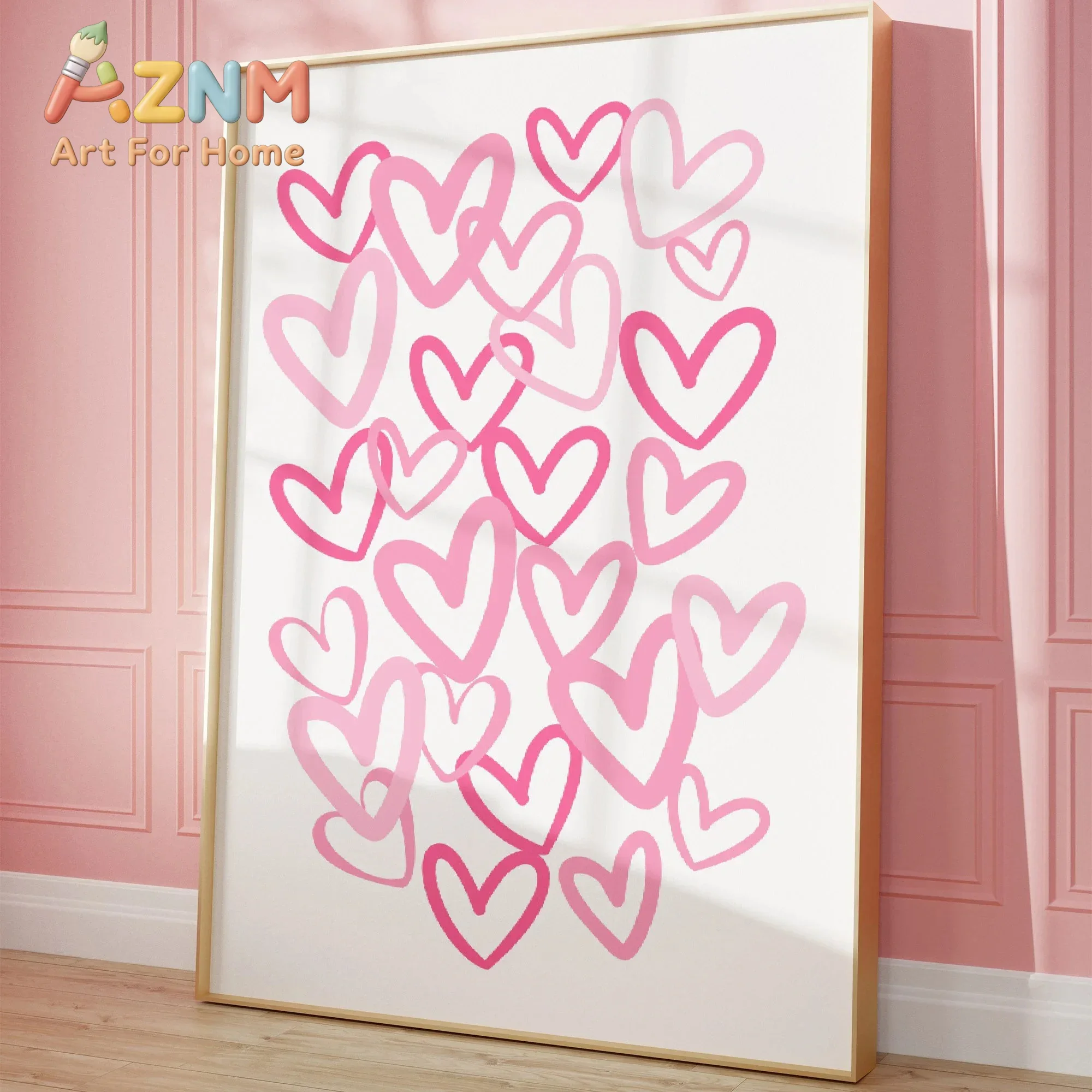 Chic Pink Love Hearts Canvas A - đánh giá và giá Home Office Room Inspiration