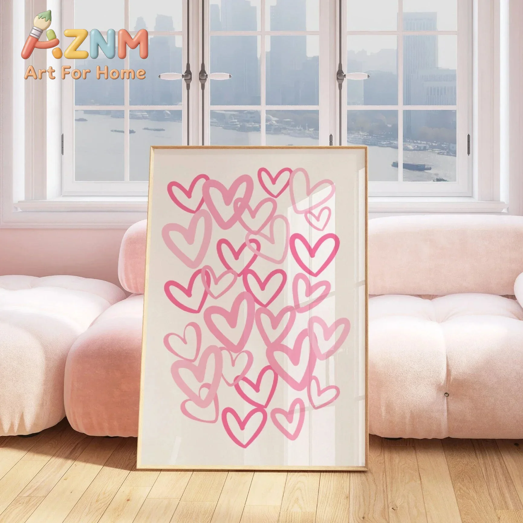 Chic Pink Love Hearts Canvas A - đánh giá và giá Home Office Room Inspiration