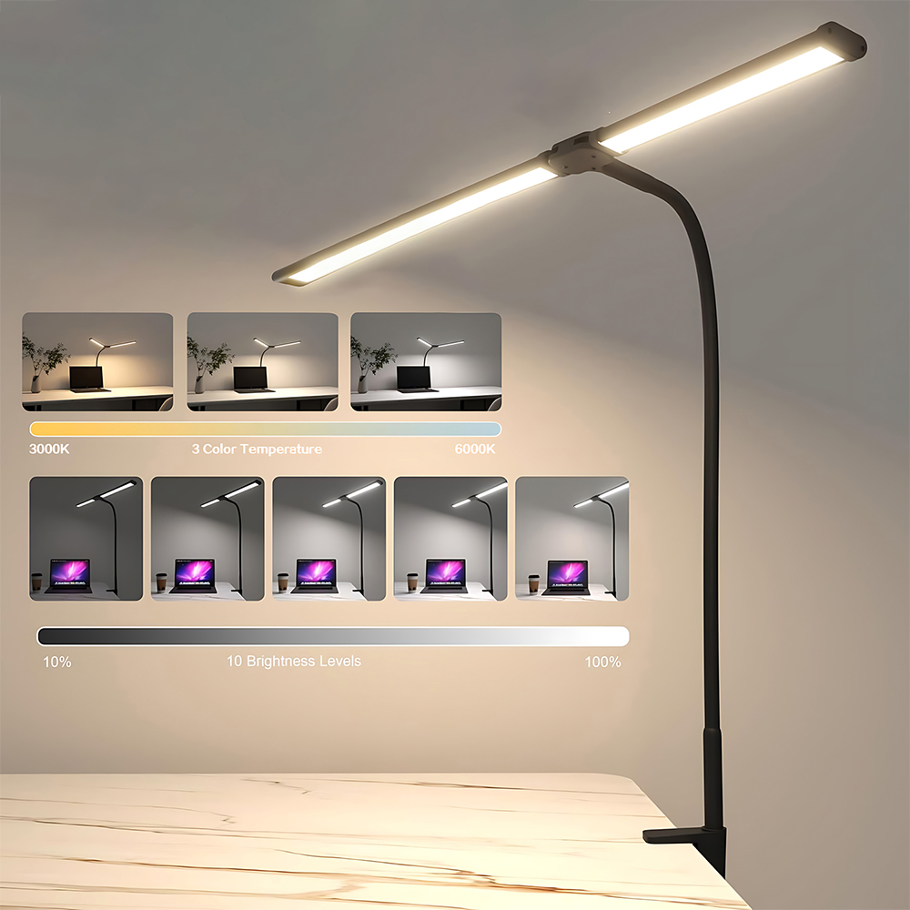 Double Head LED Desk Lamp with - đánh giá và giá Home Office Work Table